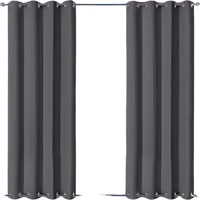 Happiq Buitengordijn Vaylen - Waterdicht - Winddicht en verduisterend - Voor Overkapping, Tuinterras, Gazebo en Pergola - Thermisch Geïsoleerd - Donkergrijs 140x244cm
