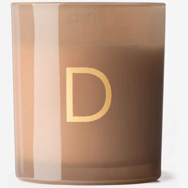 HEMA Kaars in glas ⌀8x9cm letter D (taupe)