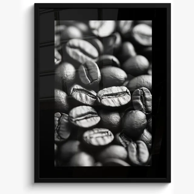 FrameYourWall Fotolijst inclusief poster - Posterlijst 50x70 cm - Posters - Koffiebonen - Zwart - Vintage - Foto in lijst - Keuken decoratie muur - Wanddecoratie accessoires - Muurdecoratie - Schilderijen