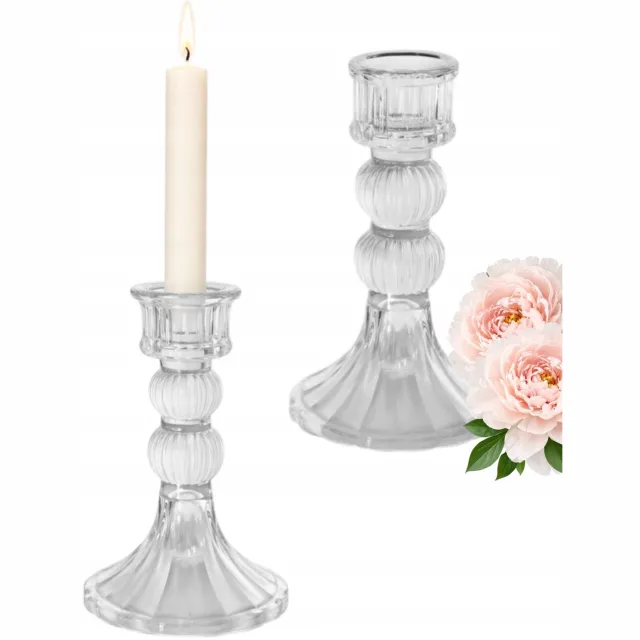 eCarla Kristallen Glas Kaarsenhouder Decoratief 13cm Transparant