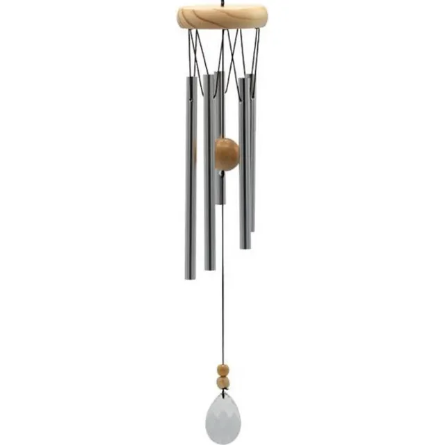 Yogi & Yogini naturals Windorgel rond vijf staafjes hout kristal windvanger (8x48 cm)