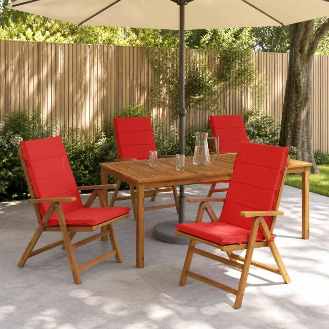 vidaXL Kussen voor stoel met hoge rug GEMERT 4 st 100% Polyester Rood