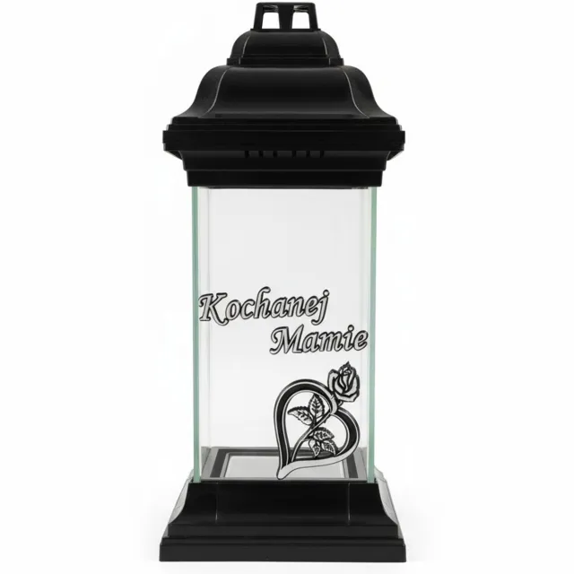 ZPZ Lantaarn voor Mama - Glas, Zwart/Zilver, 31cm Hoog