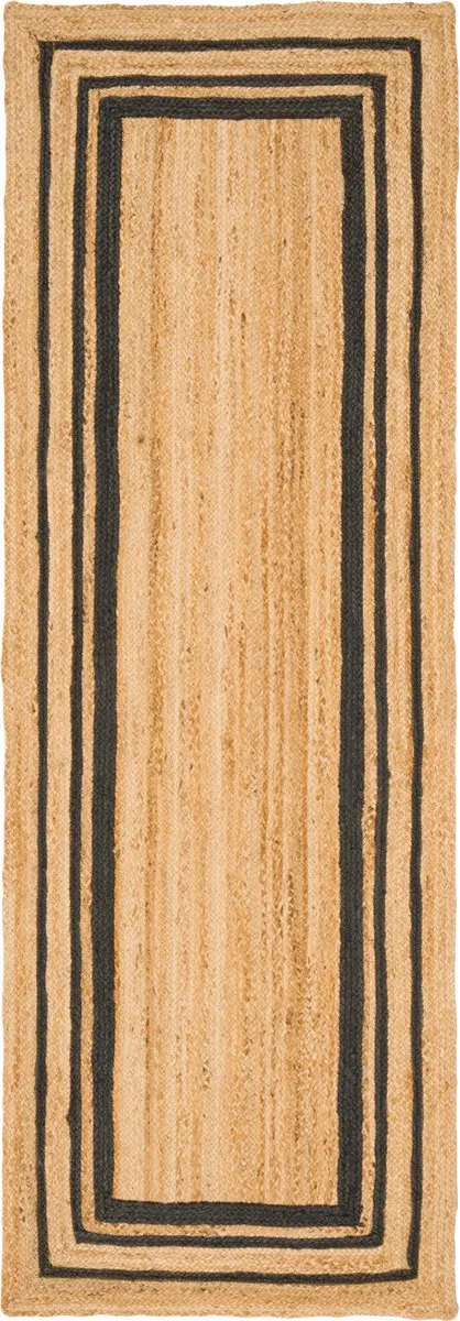 Pergamon Natuurlijke vezel vloerkleed loper handgemaakt jute Salsa Grijs Beige