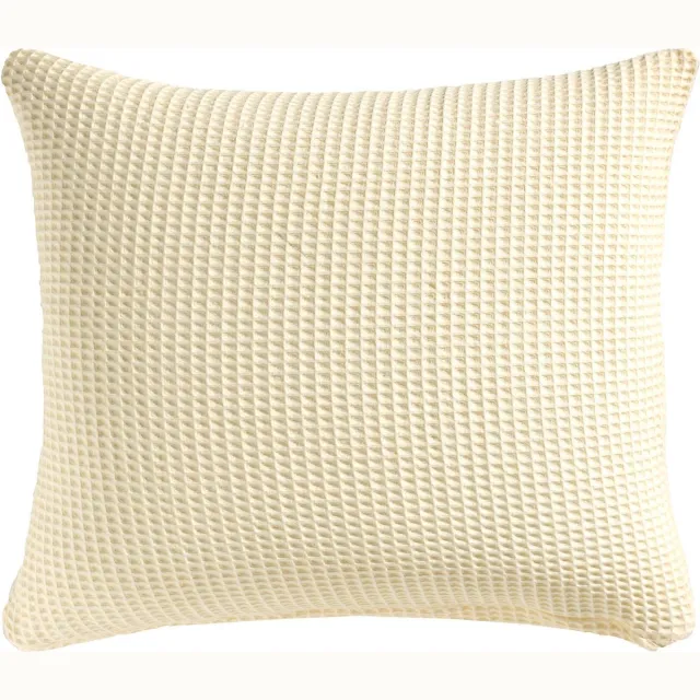 Heckettlane Kussensloop Wafel - Kussenhoes van 50x50 cm - 1 stuk - 100% Katoen - Geel