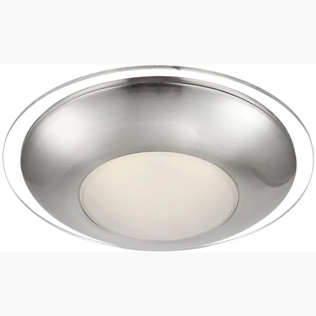 Globo LED plafondlamp chroom woonkamerlamp ronde gespiegeld, gesatineerd helder, 12W 960Lm warm wit, DxH 26x10 cm zilver