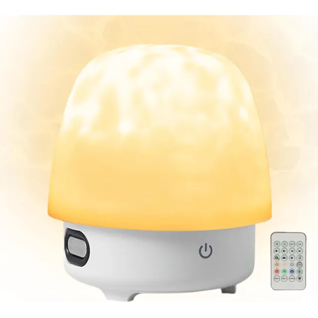 longziming Draadloze Nachtlamp met Geluid en 16-Kleuren LED – Dimbare Sfeerlamp met Afstandsbediening & Touch, Oplaadbaar voor Binnen en Buiten wit