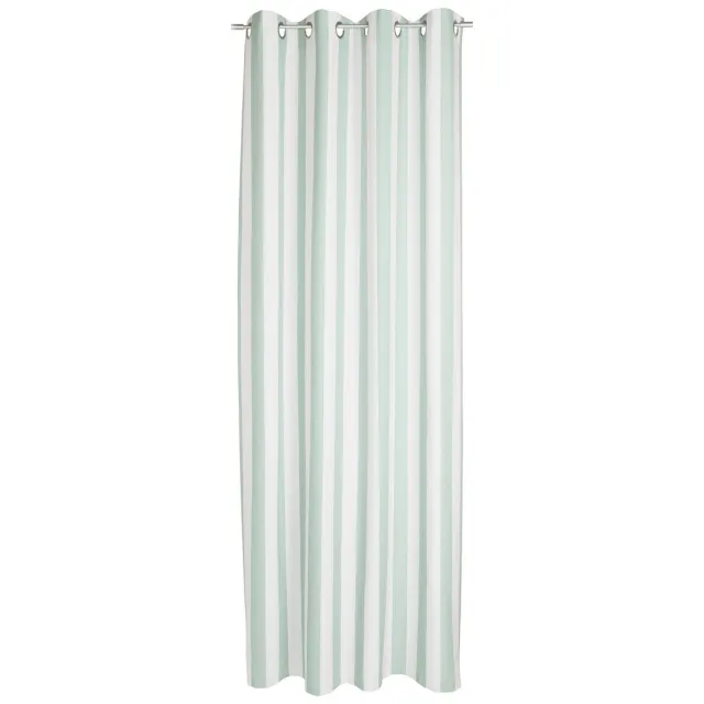 2LIF Mireille curtain mint green 140 cm x 260 cm 8 rings Groen
