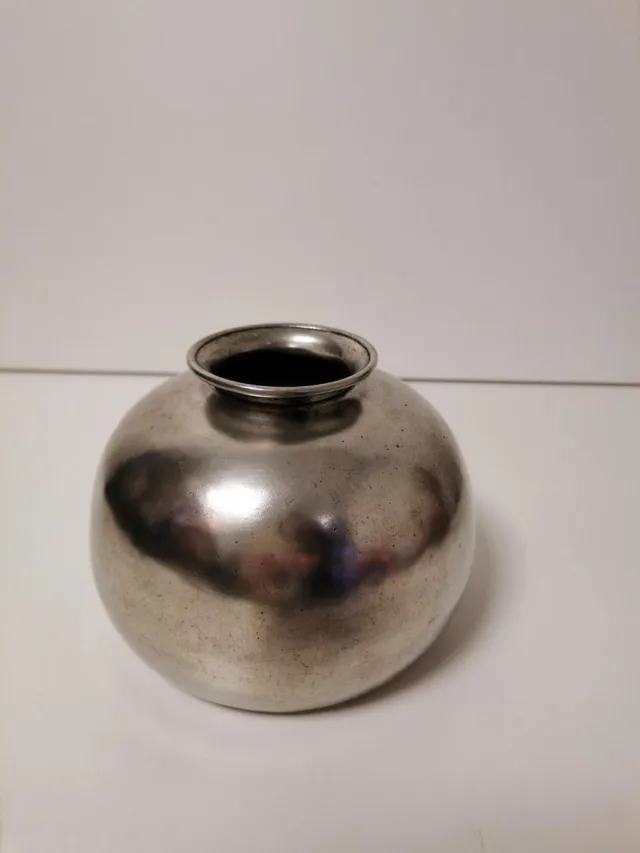 Kurz Edeltin Vaas - Bol - Kurz Edeltin - 12cm . Zilver.