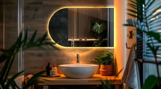 Coloray LED Spiegel Oval - Ovale Spiegel Badkamer Met Verlichting - 45 x 80 cm - Ovale Spiegel Met LED Verlichting - Boogvorm Spiegel met LED-verlichting - Warm Licht - Ovale afgeknotte Spiegel - Moderne Spiegel