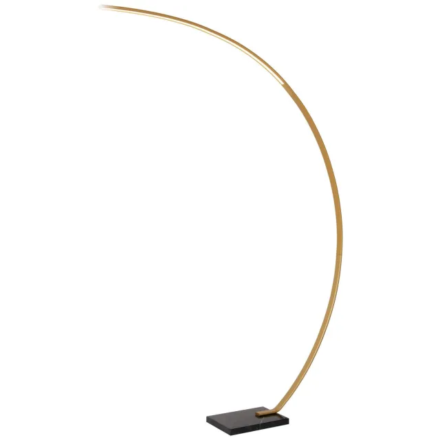 Lucide CURVE - Booglamp - LED Dimb. - 1x15W 2700K - Mat Goud / Messing