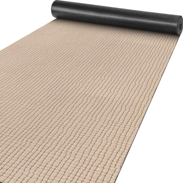 ANRO Tapijtloper Wilson Beige 67cm x 10m – Velours Gangloper Antislip Keukenloper Hal Op Maat
