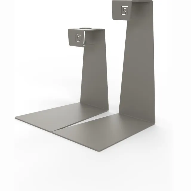 Steellish Kandelaar Mono | Licht Grijs | Robuust | Industrieel | Kaarsenhouder | Modern | Mix en Match | Metaal | 2 stuks steengrijs