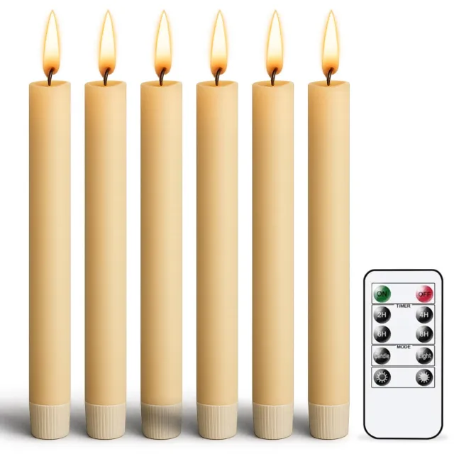 Luft Realistische LED Kaarsen met vlam - Warme kleur - 6 Kaarsen - incl. afstandbediening - Nep kaarsen met flikkerende vlam - 300+ branduren - Luft Diner kaarsen