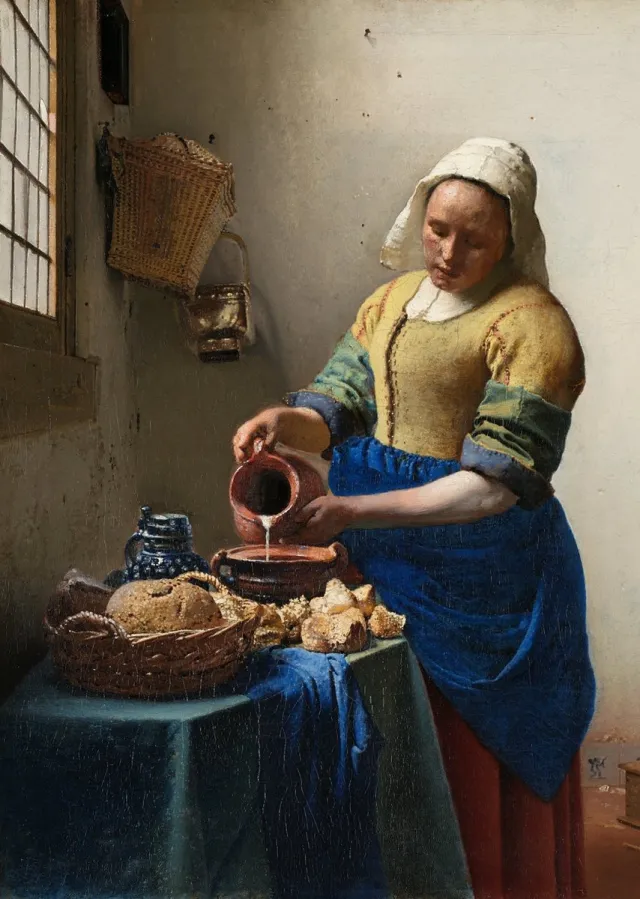 Printpao Het melkmeisje, Johannes Vermeer ±1660 - 42 x 29.7 cm- Affiche A3 Poster 170gr papier mix