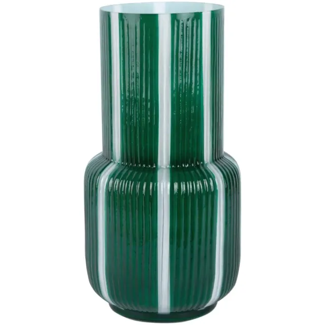 Present Time Vaas Raydo Retro - Groen - 31.5x31.5x32.5cm - Glas - Modern - Bloemenvaas - Woondecoratie - Decoratieve vaas voor woonkamer of slaapkamer