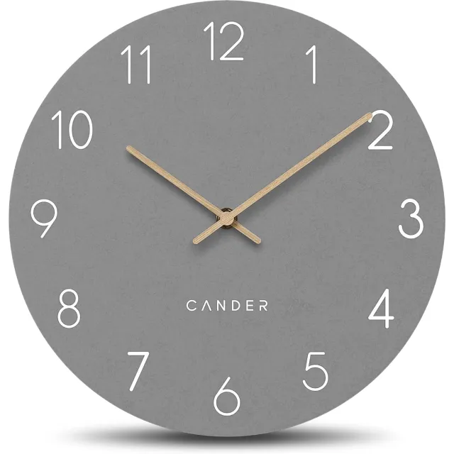 Cander Berlin Stille Wandklok 25 cm Grijs MDF Tijdloos Design Zonder Tikken