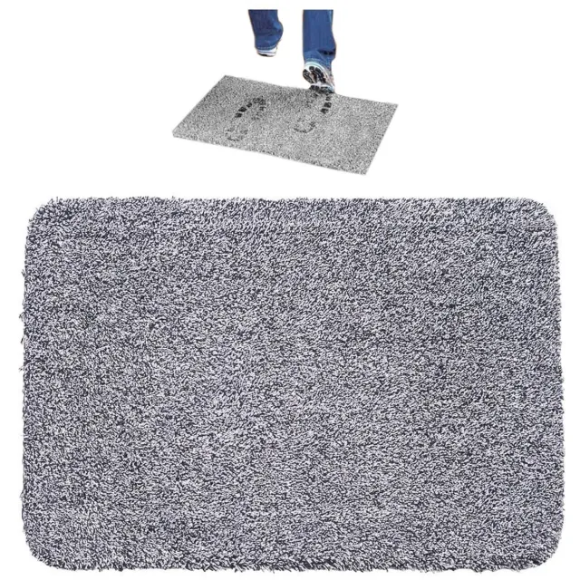 Majestix Deurmat - Schoenmat - Antivuil & Vocht absorberend - perfect voor Modder, Regen & Sneeuw - Schoonloopmat - 70 x 46 cm Grijs