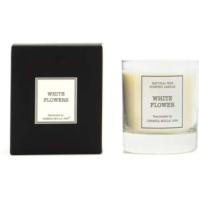 Cereria Mollà 1899 Geurkaars 230g White Flowers sojawas katoenen lont 50 branduren bloemen geur scented candle heerlijk fris wit