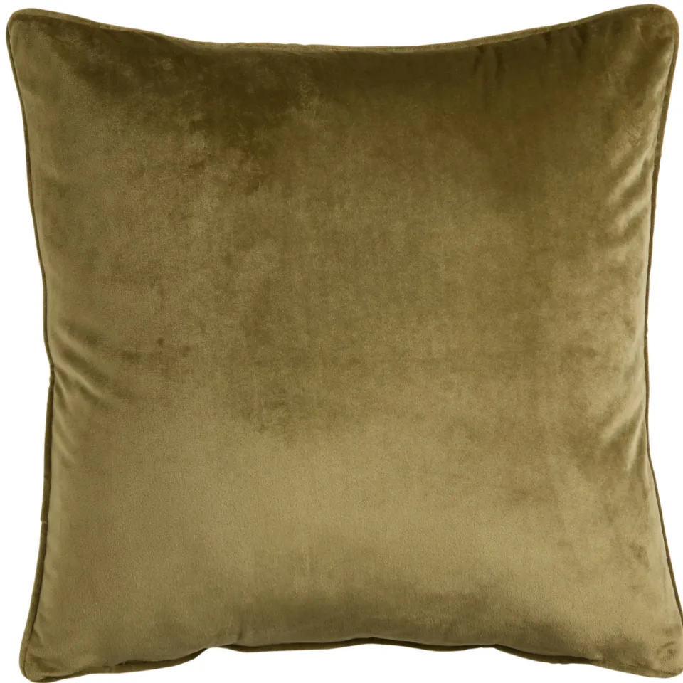 NOUS Living vierkante sierkussenhoes Bella 45x45 cm - olijfgroen
