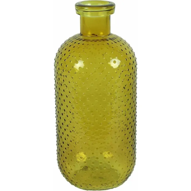 Countryfield Bloemenvaas Cactus Dots - geel transparant - glas - D15 x H35 cm