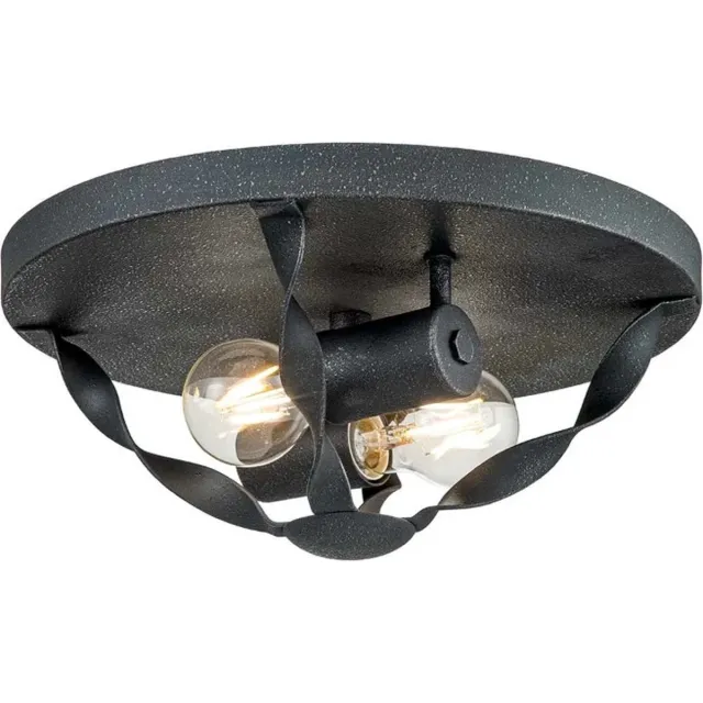 Quoizel LED Plafondlamp Bradbury | 2X E27 Max 60W | Dimbaar | Grey Ash Geen