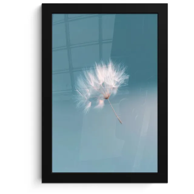 FrameYourWall Poster in lijst - Fotolijst 20x30 cm - Posters - Paardenbloempluisje - Blauw - Lucht - Posterlijst zwart - Decoratie - Wanddecoratie woonkamer - Muurdecoratie slaapkamer