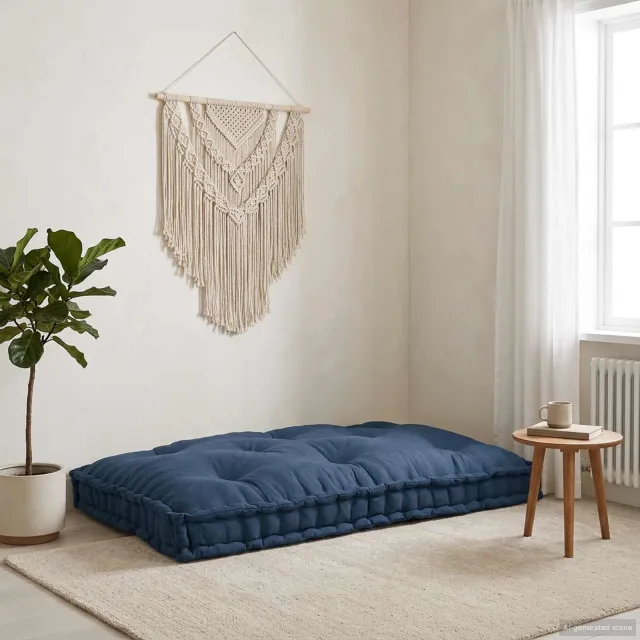 vidaXL Pallet Sofa Kussen Stof Indigo 120 x 80 x 12 cm Blauw
