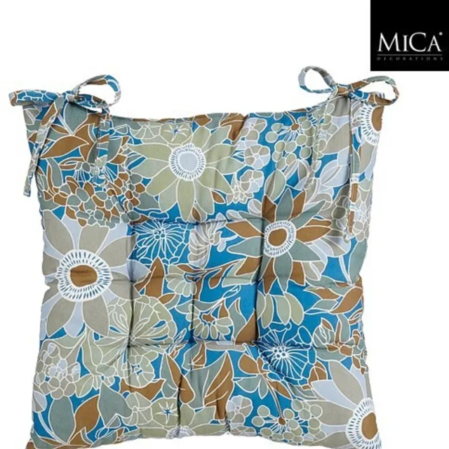 Mica Decorations Fleur Stoelkussen - 46 x 46 x 7cm - Blauw