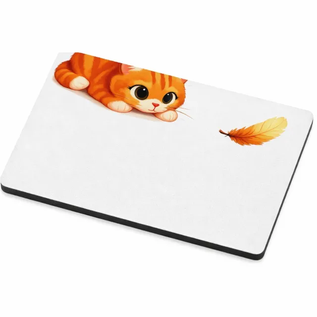 Mr Cadeautjes MDF magnetische fotolijst 7,5 x 5 - design Een nieuwsgierige vos die naar een klein zwevend blaadje kij | cadeau Wit