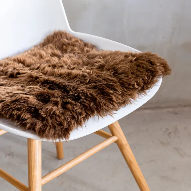 Van Buren Sinds 1861 Chair Pad - Texels Schapenvacht - Bruin - 40 x 40 cm
