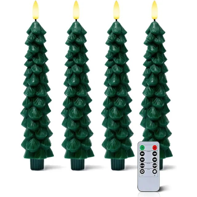 Home & Marker Vlamloze LED Kaars - Met Afstandsbediening - Timer - Realistische Flikkering - 400+ Uur - CANDLETREE Groen