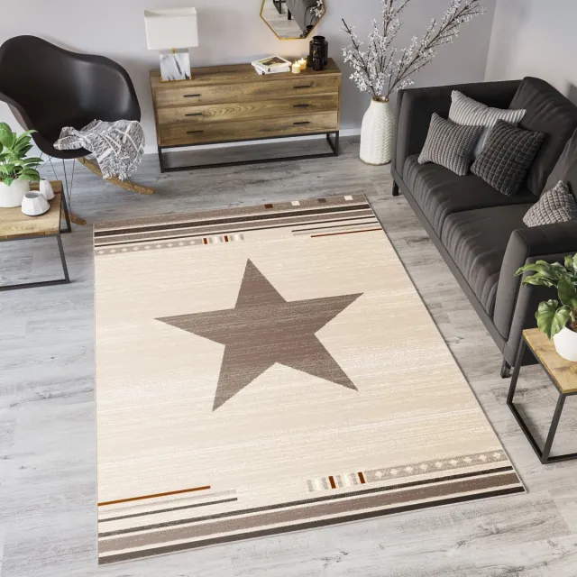 Tapiso Maroko Vloerkleed Beige Woonkamer Rug Tapijt Maat- 140x190