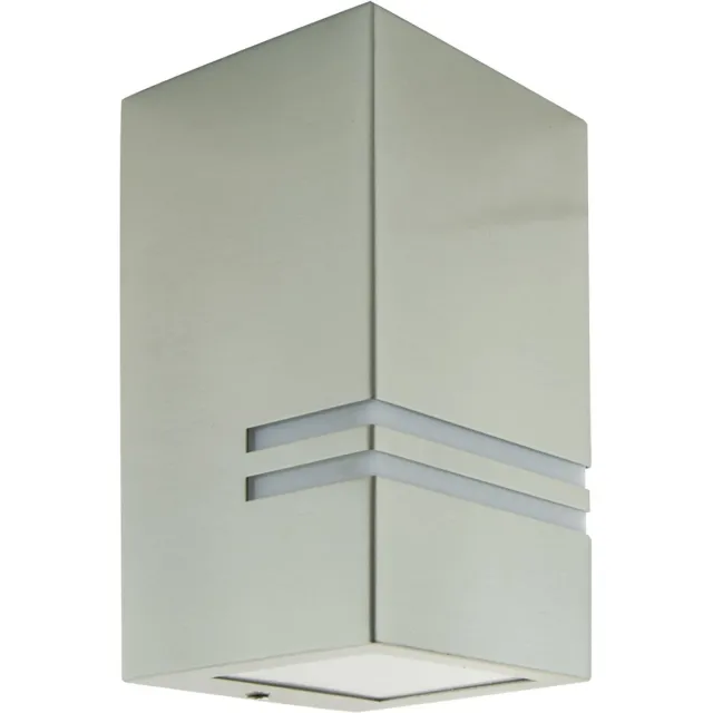 STRÜHM KELER - Buitenwandlamp - Tuinverlichting - Buitenlamp - 1 x GU10 Fitting - RVS - Rechthoek - Mat Chrome - IP54