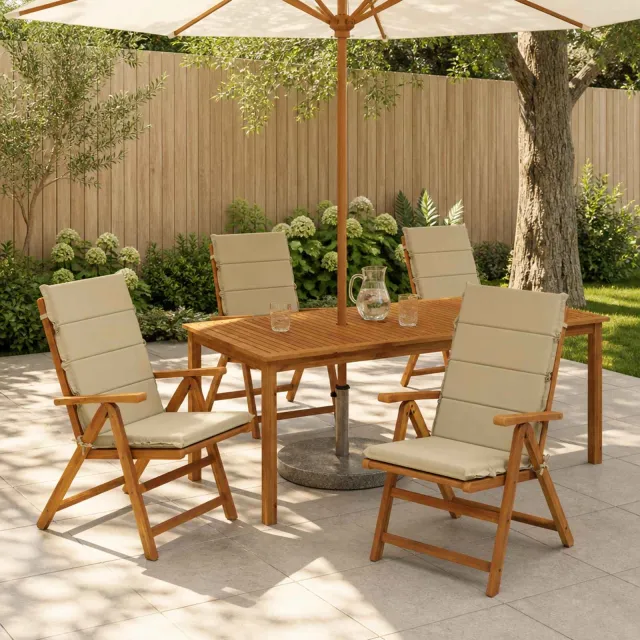 vidaXL Kussen voor stoel met hoge rug GEMERT 4 st 100% Polyester Beige
