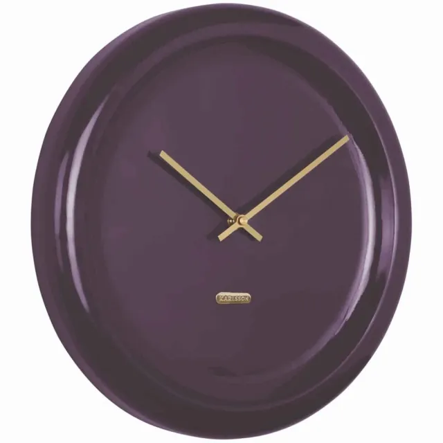 Karlsson Wandklok Cadiz Disc - Donkerpaars - 35x35x4.5cm - Wandklok Scandinavisch