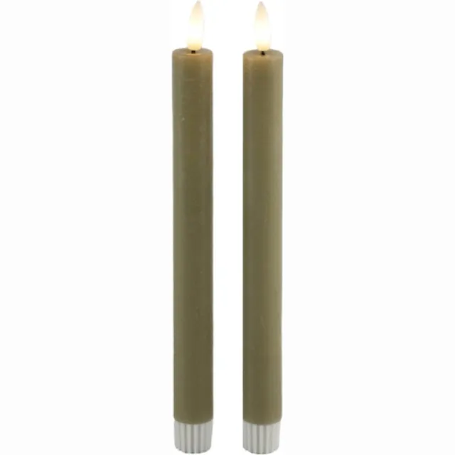 Vintage & More Led dinerkaarsen - Toffee kleur - 25cm - Led kaarsen met bewegende vlam - Kaarsen op batterijen - afstandsbediening - timer
