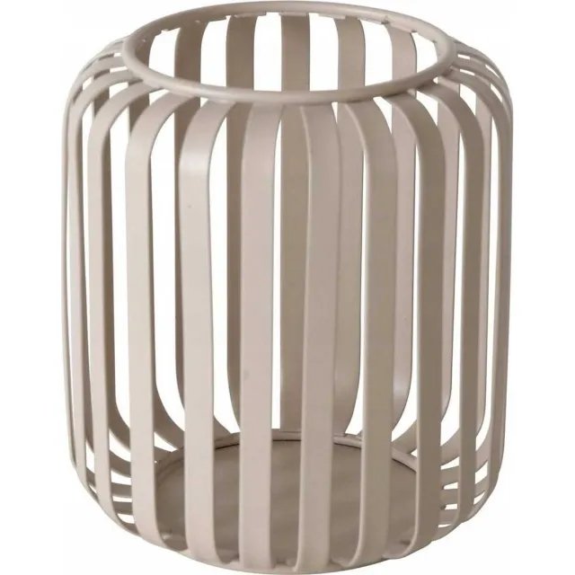 Boltze metalen lantaarn Viki - zandkleur, 10 x 12 x 10 cm, tafeldecoratie Beige