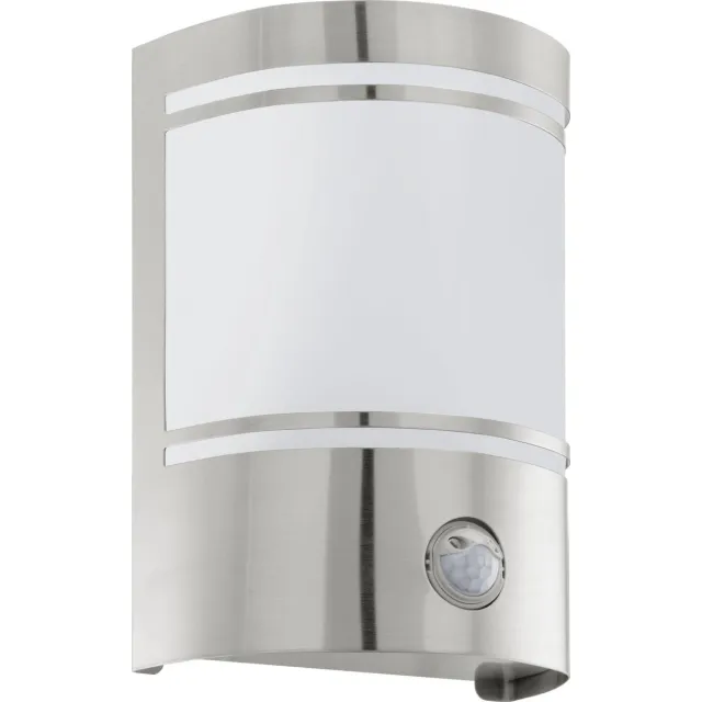Eglo Cerno Wandlamp Buiten - E27 - 19 cm - Sensor - Roestvast Staal/Wit