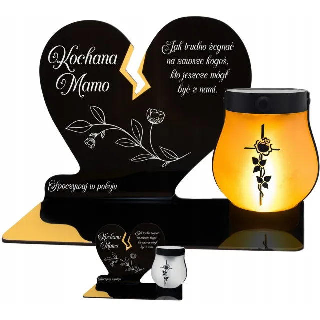 Decortrend Zonnegraflicht Hart voor Mama, LED Vlam Effect, USB-C Goud