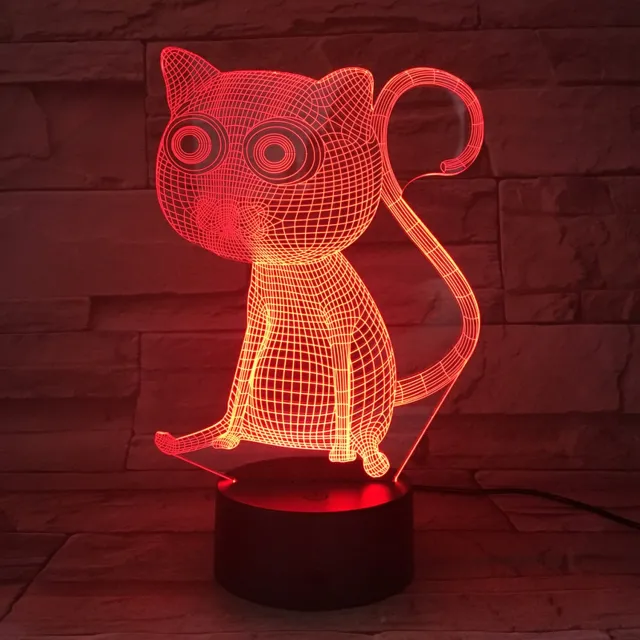 MC Living 3D Led Lamp Met Gravering - RGB 7 Kleuren - Aapje