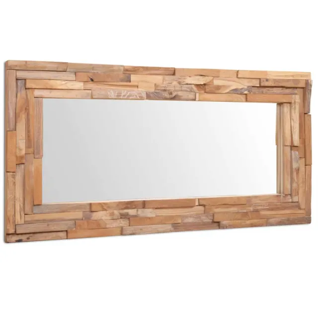 vidaXL Decoratieve spiegel rechthoekig 120x60 cm teakhout Bruin