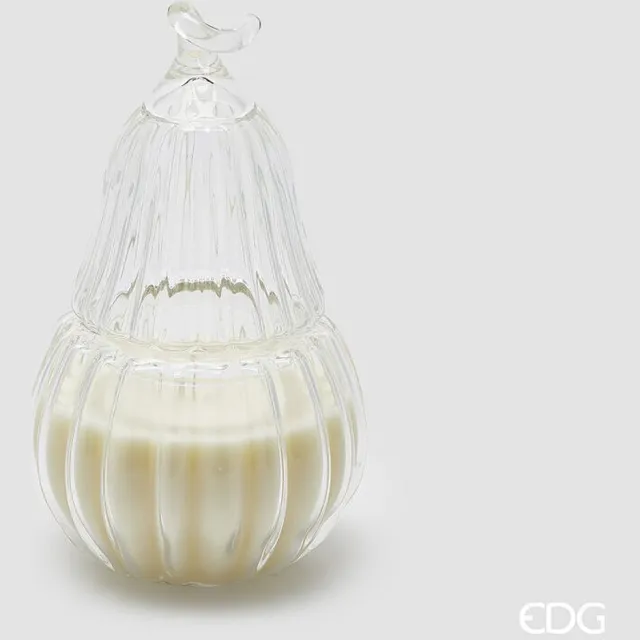 EDG Enzo De Gasperi - Geurkaars Pompoen In Glas Herfst - Waterlelie En Mos – H17 x D10,5 crème