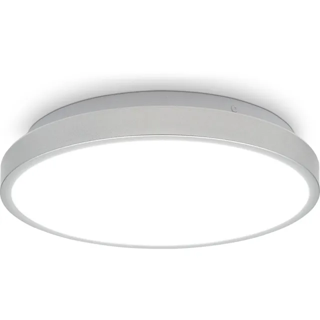 Briloner B.K.Licht - LED Badkamerverlichting - plafondlamp met 1 lichtpunt - Ø29cm - IP44 - zilver badkamerlamp - 4000K - 1200Lm - 12W