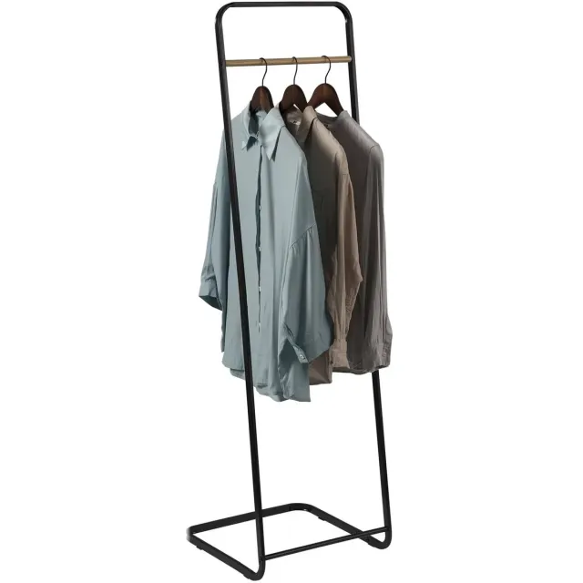 Klarven Kapstok Staand Zwart - L-vormige Kapstok, Ruimtebesparend Design - Stabiel En Multifunctioneel - B 40 x D 40 x H 140 cm