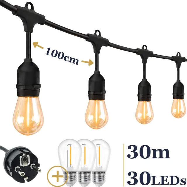 Odaily Lichtsnoer Buiten - 30m - 30 LEDs - Warm Wit Licht - IP65 - Professionele Kwaliteit