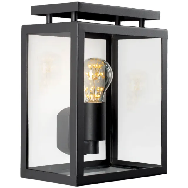 KS Verlichting De Vecht Muurlamp Plat Zwart met LED