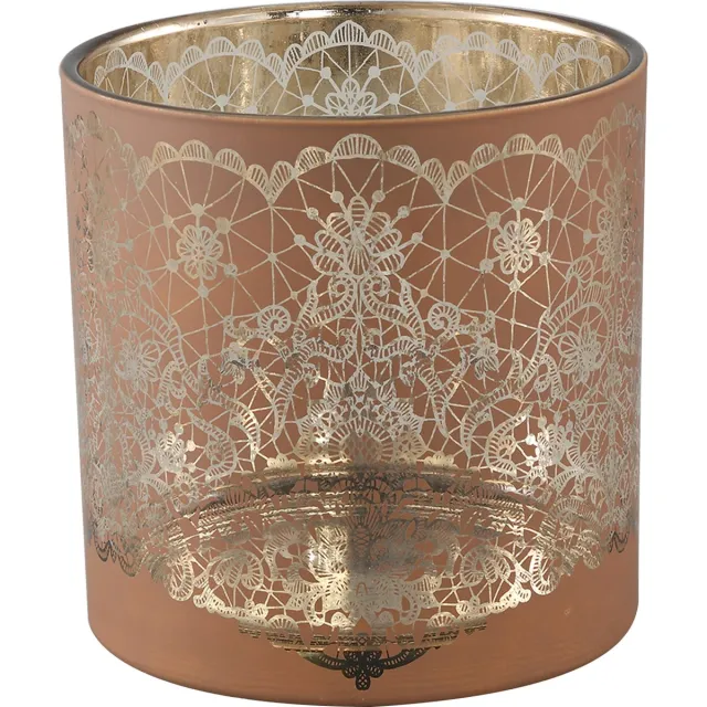 PTMD COLLECTION PTMD Windlicht Opix - 15x15x15 cm - Glas - Bruin