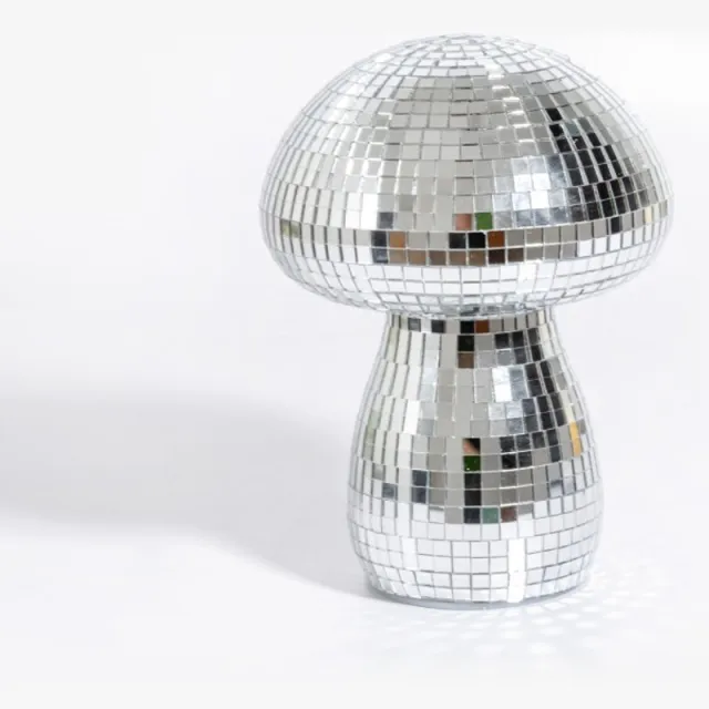 Expressionist Press L’expressionist - Disco paddenstoel nachtlampje | Disco Mushroom Night Light zilver