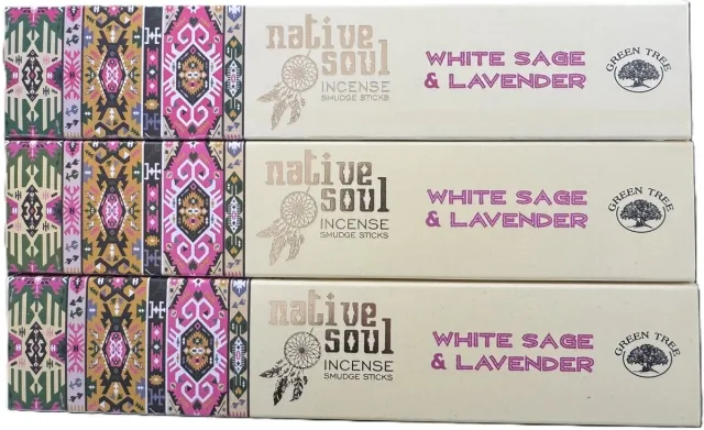 Native Soul white sage en lavender - wierook - witte salie en lavendel - 3 stuks